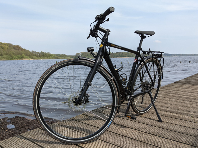 mein Fahrrad auf einem Steg, Westensee